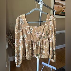 Like New Embroidered Altar'd State Peplum Blouse Size Medium